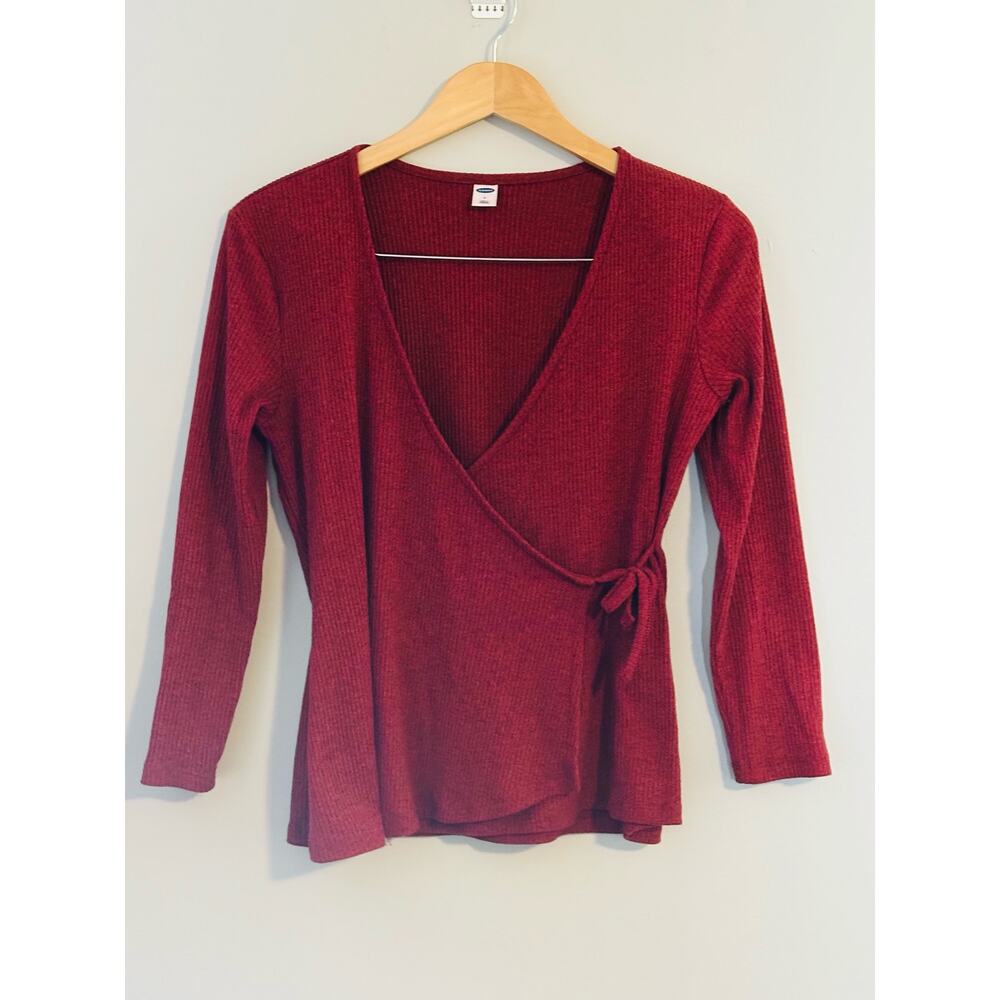 Old Navy Women's Small Brick Red Faux Wrap Sweater